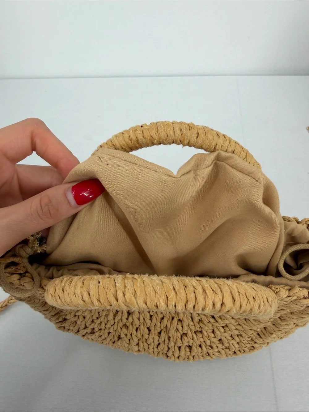Tan Woven Straw Raffia small beach tote Crossbody Boho Resort vacation coastal
